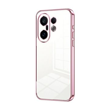 Vivo S30 Pro Mini Pink Transparent Plating Fine Hole Phone Case - 1