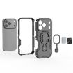 iPhone 17 Pro Grey Metal Kickstand TPU Hybrid PC Case - 5