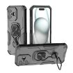 iPhone 17 Black Metal Kickstand TPU Hybrid PC Case - 1