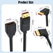 16K DisplayPort Extension Cable 1.2m, DP2.1 Right Elbow 52Gbps 30Hz (Black) - 3