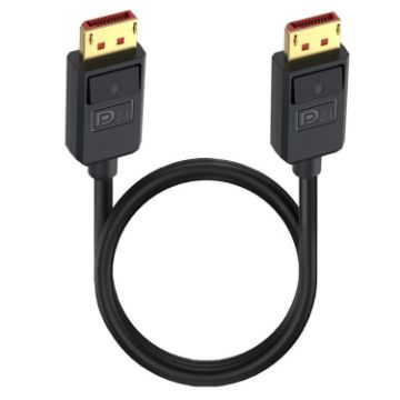 16K DisplayPort Extension Cable 1.8m, DP2.1 52Gbps 30Hz (Black) - 1