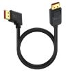 16K DisplayPort Extension Cable 1.8m, DP2.1 Right Elbow 52Gbps 30Hz (Black) - 1
