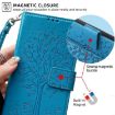 Redmi A5 4G Blue Leather Phone Case - Tree & Deer Embossed Design - 7