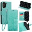 Redmi A5 4G Green Leather Phone Case - Tree & Deer Embossed Design - 1