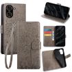 Redmi A5 4G Grey Leather Phone Case - Tree & Deer Embossed Design - 1