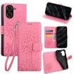 Redmi A5 4G Pink Leather Phone Case - Tree & Deer Embossed Design - 1