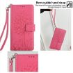 Redmi A5 4G Pink Leather Phone Case - Tree & Deer Embossed Design - 5