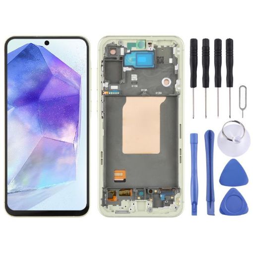 Samsung Galaxy A55 SM-A556B OLED LCD Screen Assembly with Frame Green - 1