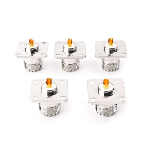 5 PCS UHF SO239 Female Flange Panel Chassis Mount Adapter - 1