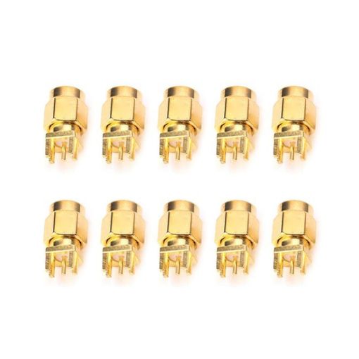 10 PCS SMA Female Jack 1.6mm PCB Clip Mount RF Connectors - 1