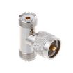 T-shape UHF Male PL259 to Dual UHF Female Adapter Connector - 1