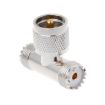 T-shape UHF Male PL259 to Dual UHF Female Adapter Connector - 3