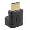 90-Degree HDMI 19Pin Male to Female Adapter, Gold Plated, Black - 3