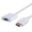 HDMI 19 Pin Male to VGA Female Cable Adapter 20cm (White) - 3