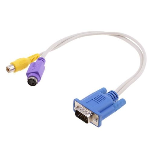 VGA Video Card to S-Video & RCA TV Display Adapter Cable - 1