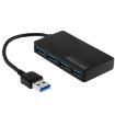 Portable 4-Port USB 3.0 Hub with LED Indicator - 5Gbps Hot-Swap - 1