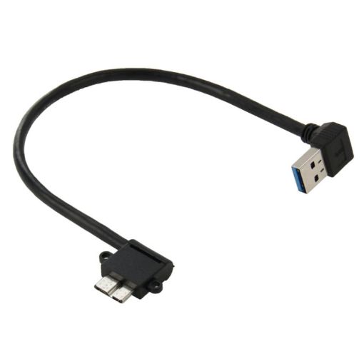 90 Degree USB 3.0 to Micro 3.0 Cable for Galaxy Note III/N9000, 26cm Length - 1