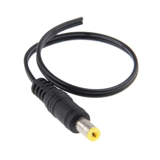 100 PCS 5.5x2.1mm DC Power Male Barrel Connector Adapter, 20cm Length - 1
