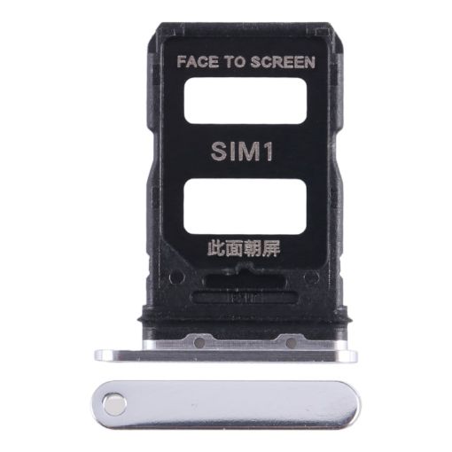 Xiaomi 13 Silver SIM Card Tray Replacement - Dual Tray Included - 1