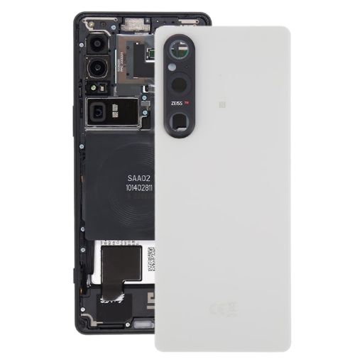 Sony Xperia 1 V Silver Battery Back Cover with Camera Lens Cover - 1