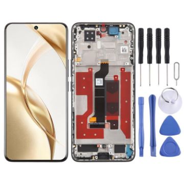 For Honor 200 LCD Screen Digitizer Assembly with Frame - Black - 1