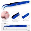 Vetus MCS-15 Bright Blue Curved Tweezers for Precision Tasks - 7
