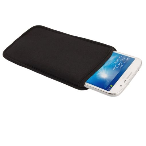 Elastic Flannel Sleeve Bag for Galaxy Mega 6.3/i9200 - Black - 1