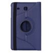 Galaxy Tab E 9.6 Leather Case - Litchi Texture, 360 Rotation, Dark Blue - 3