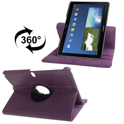 Purple 360 Rotatable Leather Case for Galaxy Note 10.1 (2014)/P600 - 1