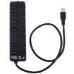 7-Port USB 3.0 Hub with Individual Switches - Black - 2