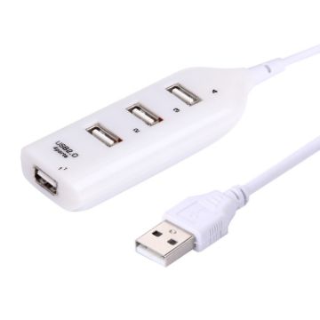 4 Ports USB 2.0 HUB, 30cm Cable, White - Compact and Efficient Connectivity - 1