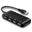 Ultra Speed USB3.0 Hub with 4 Ports & Switch - Fast Data Transfer - 2