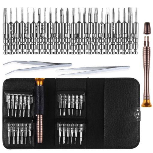 27-in-1 Magnetic Portable Wallet Screwdriver Set for Phone/Tablet Repair - 1