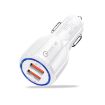 QC3.0 Dual USB Car Charger + 8 Pin Fast Charging Line Kit - White - 2