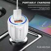 QC3.0 Dual USB Car Charger + 8 Pin Fast Charging Line Kit - White - 6