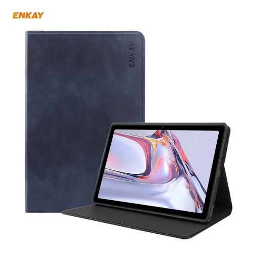 Samsung Galaxy Tab A7 10.4 T500/T505 ENKAY Cow Texture Case Dark Blue - 1