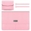 Rose Gold Litchi Pattern PU Leather Laptop Bag 13-14 inch Waterproof - 1