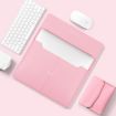 Rose Gold Litchi Pattern PU Leather Laptop Bag 13-14 inch Waterproof - 2