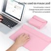 Yellow Litchi Pattern PU Leather Laptop Bag 13-14 inch Waterproof Case - 4