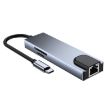 6 in 1 Type-C Hub: HDMI, RJ45, SD/TF, PD, USB Adapter - 1