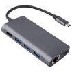 8 in 1 Type-C Hub: HDMI, 3 USB 3.0, RJ45, PD, SD/TF Slots Adapter - 1