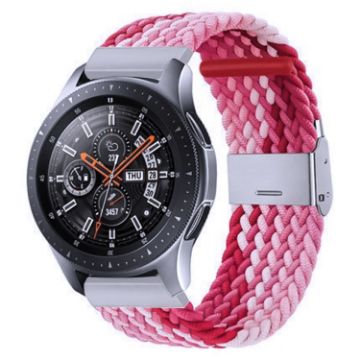 Samsung Galaxy Watch 4/5 20mm Nylon Braided Metal Buckle Band (Z Red Pink) - 1