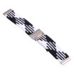 Samsung Galaxy Watch 4/5 20mm Nylon Braided Metal Buckle Band (Z Black White) - 2