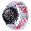 Samsung Galaxy Watch 4/5 20mm Nylon Braided Metal Buckle Band Pink White - 1