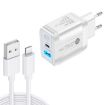 PD25W USB-C/Type-C + QC3.0 Dual Port Fast Charger with USB to 8 Pin Cable - 1