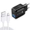 PD25W USB-C/Type-C + QC3.0 Dual Port Fast Charger with USB to 8 Pin Cable - 1
