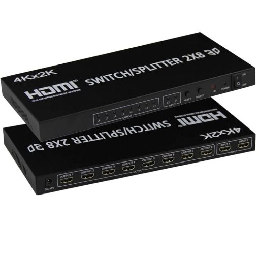 HDMI 2-in-8 Full HD 4K x 2K Video Switch for Multi-Device Display - 1