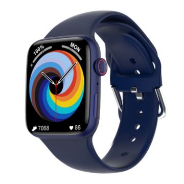 W7 Smart Watch 1.8" Color Screen, Heart Rate & Blood Pressure Monitor Blue - 1