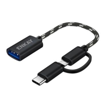 ENKAY ENK-AT113 2 in 1 Type-C/Micro USB to USB 3.0 OTG Adapter Cable - 1
