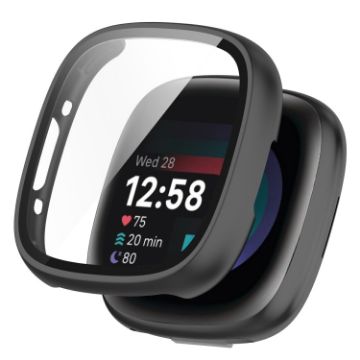 Fitbit Versa 4 Protective Case Black - PC+ Toughened Film Integrated - 1
